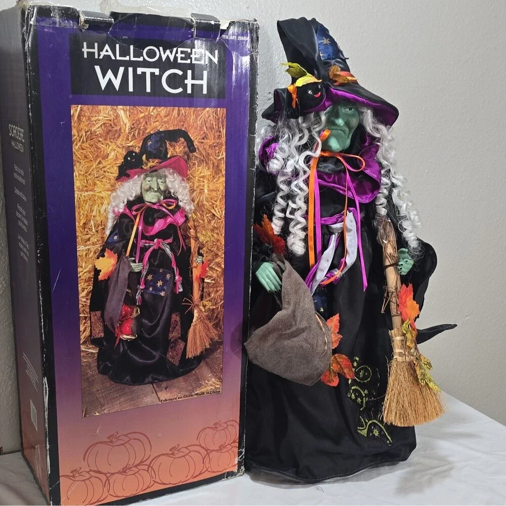 Vintage Halloween Witch Porcelain Doll 18